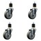 Service Caster 4'' SS Gray Poly Wheel Swivel 1-7/8'' Expanding Stem Caster Set, 4PK SCC-SSEX20S414-PPUB-178-4 - alternate 1